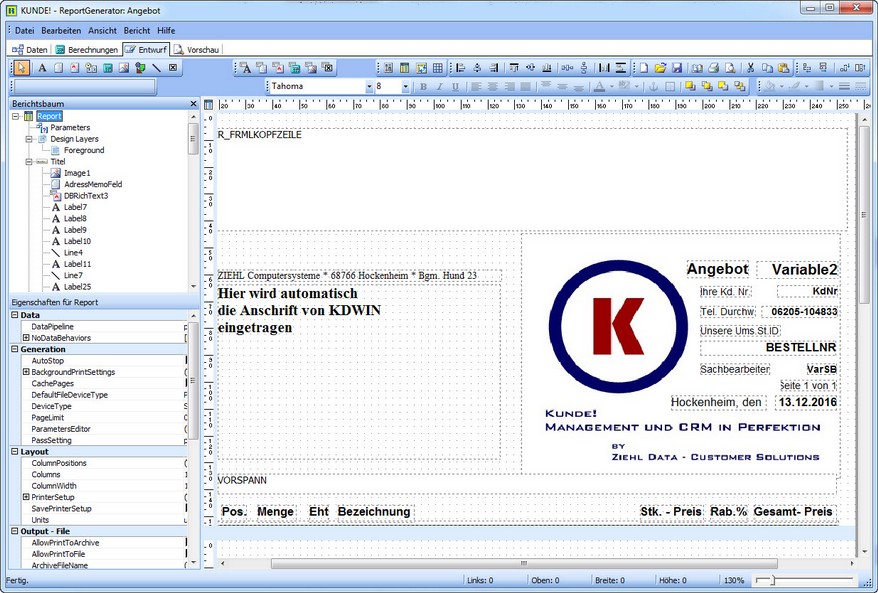 Der Reportgenerator Der Reportgenerator