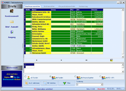 Die KUNDE! Serienbriefverwaltung per Selektion